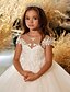 billige Blomsterpikekjoler-Ballett Kjole Kne Lengde Blomsterjentekjole Quinceanera Frozen Elsa Jenter Søt Prom Kjole Tulle med Rynket Royal Stil Tutu Fit 3-16 År