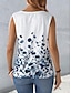 cheap Tank Tops &amp; Camis-Women&#039;s Tank Top Vest Floral Graphic Daily Daily Sleeveless Sleeveless V Neck Blue Summer