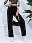 Недорогие Женские брюки-Жен. Брюки С высокой талией Полная длина Черный 1 # Весна