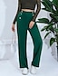 economico Pantaloni da donna-Per donna Dritto A vita alta Lungo Verde Primavera