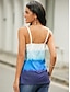 ieftine Bluze &amp; Camisole Damă-Pentru femei Bluză Ieșind din vârfuri Topuri de vară Floral Grafic Casual Sfârșit de săptămână Imprimeu Alb Fără manșon Tunici De Bază În V