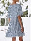 Χαμηλού Κόστους Print Φορέματα-Γυναικεία Καθημερινό φόρεμα Φλοράλ Με Βολάν Τσέπη Λαιμόκοψη V Μίνι φόρεμα Στυλάτο Καθημερινό Καθημερινά Διακοπές Μισό μανίκι Καλοκαίρι