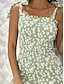 levne Šaty s potiskem-Dámské Úpletové šaty Květinový Volná záda Tisk Bez ramínek Mini šaty Cikánský Denní Léto