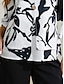 ieftine Bluze &amp; Cămăși Damă-Pentru femei Bluză Floral Buton Niveluri Muncă Zilnic Ieșire Zilnic Stilat Afacere Lungime Manșon 3/4 Stil Nautic În V Alb Vară Primăvară