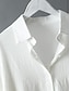 cheap White Casual Dresses-Women&#039;s White Dress Shirt Dress Cotton Linen Dress Midi Dress Office Vacation Linen Basic Casual Shirt Collar Button Long Sleeve Summer Spring Loose Fit Plain