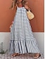 cheap Print Dresses-Women&#039;s Casual Dress Swing Dress Slip Dress Geometric Plaid Backless Print Strap Long Dress Maxi Dress Stylish Casual Daily Date Sleeveless Summer