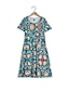 Χαμηλού Κόστους Print Φορέματα-Γυναικεία Καθημερινό φόρεμα Κοντομάνικο φόρεμα Φλοράλ Στάμπα Στρογγυλή Ψηλή Λαιμόκοψη Μίντι φόρεμα Ημερομηνία Διακοπές Κοντομάνικο Καλοκαίρι