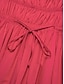 levne ležérní šaty-dámské paper touch rose red dress bavlněná kravata vzadu v midi šaty ve výstřihu