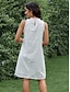 cheap Plain Dresses-Women&#039;s Lace Dress Mini Dress Lace Patchwork Streetwear Crew Neck White Color