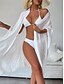preiswerte Blusenkleider-Damen Weißes Kleid blusenkleid Minikleid Urlaub Strand Baumwolle Basic Modern Hemdkragen Taste Langarm Sommer Frühling Lockere Passform Glatt