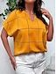 abordables Camisetas de mujer-Mujer Camiseta Plaid Estampado Diario Fin de semana Moda Manga Corta Escote en Pico Blanco Verano