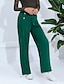 economico Pantaloni da donna-Per donna Dritto A vita alta Lungo Verde Primavera