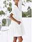 Χαμηλού Κόστους Print Φορέματα-Γυναικεία Καθημερινό φόρεμα Φλοράλ Με Βολάν Τσέπη Λαιμόκοψη V Μίνι φόρεμα Στυλάτο Καθημερινό Καθημερινά Διακοπές Μισό μανίκι Καλοκαίρι