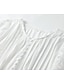 levne obyčejné šaty-Dámské Bílé šaty Dlouhé šaty Maxi šaty Tlačítko s rukávem Rande Šik ven Maxi Kulatý Dlouhý rukáv Bílá Barva
