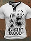 tanie męska koszulka typu henley-Litera Wzory graficzne siła robocza Moda Podstawowy Codzienny Męskie Druk 3D Koszula Henley Koszulki z grafiką Koszula w stylu vintage Na zewnątrz Codzienny Wyjściowe Podkoszulek Czarny Biały