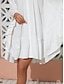 preiswerte Freizeitkleidung-Kleid aus einfarbiger Baumwolle mit Knopfleiste und Revers
