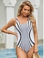 cheap One-piece swimsuits-Women&#039;s Swimwear One Piece Swimsuit Printing Striped Stylish Bathing Suits