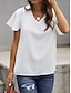 cheap Basic Women&#039;s Tops-Shirt Blouse Women&#039;s Black White Plain Sexy Street Daily Fashion V Neck Regular Fit S