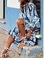cheap Print Dresses-Women&#039;s Casual Dress Graphic Ruffle Print V Neck Long Dress Maxi Dress Ethnic Casual Daily Vacation 3/4 Length Sleeve Summer