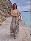 voordelige Jurken met print-Dames Paisley Afdrukken V-hals Maxi-jurk Boho Afspraakje Vakantie Mouwloos Zomer