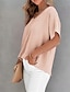 ieftine Bluze simple pentru femei-Cămașă Bluză Pentru femei Negru Roz Îmbujorat Roz Prăfuit Simplu Sexy Stradă Zilnic Modă În V Fit regulat S