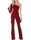 cheap Jumpsuits Clearance-Women&#039;s Elegant Party Wedding One Shoulder  White Black Pink Jumpsuit Solid Color Drawstring High Waist
