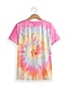 cheap Women&#039;s T-shirts-Women&#039;s T Shirt Tee Tie Dye Bird Black Short Sleeve Hawaiian Vacation Crew Neck Summer
