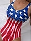 cheap One-piece swimsuits-Women&#039;s Swimwear One Piece Swimsuit American Flag Print Beach Wear Summer