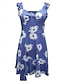 Χαμηλού Κόστους Print Φορέματα-Γυναικεία Καθημερινό φόρεμα Σλιπ Φόρεμα Φλοράλ Στάμπα Τιράντες Μίνι φόρεμα Καθημερινό Καθημερινά Ημερομηνία Αμάνικο Καλοκαίρι