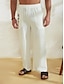 abordables Pantalon en coton et lin pour hommes-Homme Vêtement de rue Hawaïen Design Cocotier Imprimés Photos Pantalon pantalon été Pantalon de plage Estampage à chaud Cordon Taille elastique Impression 3D Taille médiale Casual du quotidien