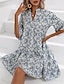 cheap Print Dresses-Women&#039;s Casual Dress Floral Graphic V Neck Mini Dress Stylish Classic Work Daily Half Sleeve Summer