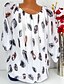 billige Blomstrede bluser-kvinders bohemebluse fjerprint lange ærmer v-hals bindebånd flydende top hvid brun afslappet strand festival slid afslappet pasform forår sommer tøj tøj