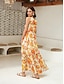 Χαμηλού Κόστους print casual φόρεμα-μάξι φόρεμα με φλοράλ στάμπα σιφόν