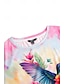 お買い得  レディースＴシャツ-女性用 Tシャツ 鳥 タイダイ バケーション ハワイアン 半袖 クルーネック ブラック 夏