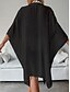 preiswerte Blusenkleider-Damen Weißes Kleid blusenkleid Minikleid Urlaub Strand Baumwolle Basic Modern Hemdkragen Taste Langarm Sommer Frühling Lockere Passform Glatt