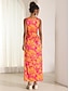 levne Šaty s potiskem-Dámské Květinový Barevné bloky Tričkový Maxi šaty Bez rukávů Léto