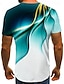 voordelige Geometrisch-Voor heren Overhemd T-shirt Grafisch Geometrisch 3D Ronde hals Zwart Geel Lichtgroen Blozend Roze blauw 3D-afdrukken Grote maten Feestdagen Uitgaan Korte mouw Afdrukken Kleding Streetwear overdreven