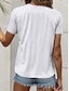 お買い得  レディースＴシャツ-女性用 Tシャツ アメリカの国旗 日常 カジュアル 半袖 クルーネック ホワイト 夏