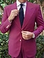 billige Jakkesæt-blå bryllupsdragter til mænd ensfarvet 2-delt modeforretning skræddersyet pasform enkeltradet to-knapper 2024