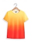 billige T-skjorter til kvinner-Dame T skjorte Nyanse Fargegradering Daglig Ferie Feriereise Blå Kortermet Stilfull Crew-hals Sommer