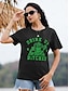 cheap Women&#039;s T-shirts-Women&#039;s T shirt Tee Cotton Shamrock Letter Party St.Patrick&#039;s Day Holiday Print Black Short Sleeve Classic Funny Round Neck Irish Shirt St. Patrick&#039;s Day T-Shirt for Women St. Patrick&#039;s Shirt unisex