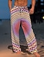 billige Casual bukser med tryk til mænd-Herre Hawaiiansk Bukser 3D-udskrivning Bukser med lige ben Medium Talje Elastik i taljen med snøre Ferie Strande Sommer Forår Efterår Afslappet Pasform Uelastisk