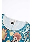 baratos Vestidos Estampados-Mulheres Vestido casual Vestido T shirt Floral Imprimir Gola Redonda Vestido midi Encontro Férias Manga Curta Verão