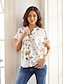 abordables Blusas y camisas de mujer-Mujer Camisa Blusa Floral Botón Estampado Manga Corta Escote en Pico Blanco Verano