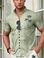 billige mænds fritidsskjorter-Herre Kokos palme Tropiske Planter Skjorte Hawaii skjorte Aloha skjorte Kortærmet Skjorte Høj krave Mode Gade Designer udendørs Ferierejse Gade Blå Lilla Grøn S M L