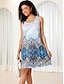 Χαμηλού Κόστους Print Φορέματα-Γυναικεία Καθημερινό φόρεμα Αμάνικο φόρεμα Φλοράλ Στάμπα Λαιμόκοψη U Μίνι φόρεμα Βίντατζ Etnic Ημερομηνία Διακοπές Αμάνικο Καλοκαίρι Άνοιξη