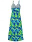 abordables Robes de vacances-robe décontractée pour femme robe trapèze robe nuisette feuille florale dos nu imprimé bretelles robe longue robe maxi hawaïenne décontractée tous les jours vacances sans manches été