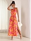 levne Šaty s potiskem-Dámské Květinový Barevné bloky Tričkový Maxi šaty Bez rukávů Léto