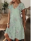 preiswerte Bedruckte Kleider-Damen Graphic Bedruckt V Ausschnitt Minikleid Stilvoll Verabredung Kurzarm Sommer