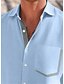 voordelige heren linnen overhemden-Voor heren Overhemd linnen overhemd Zomer overhemd Strand Kleding Overhemd met knopen Geel blauw Groen Lange mouw Kleurenblok Kraag Lente zomer Casual Dagelijks Kleding